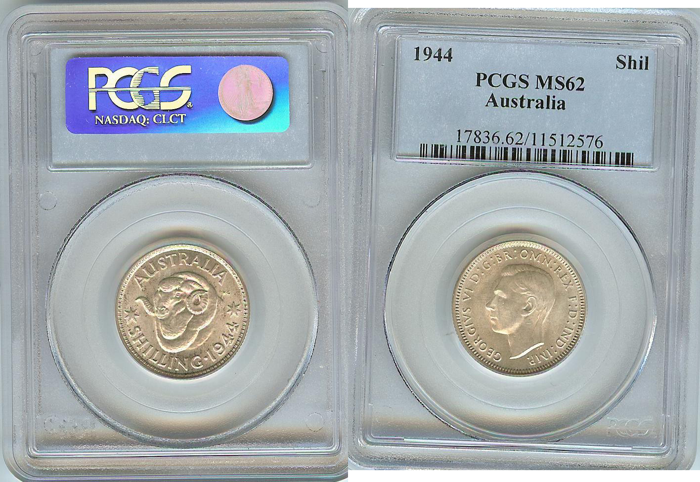 Australie Shilling 1944 PCGS MS62